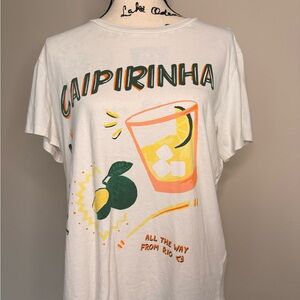 FARM Rio White Tee with Colorful Print